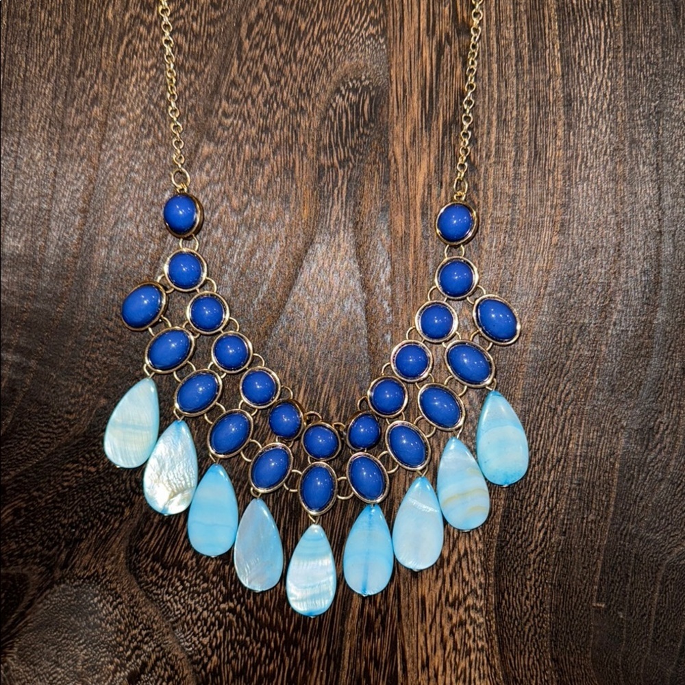 Gold / Blue / Turquoise Statement Necklace